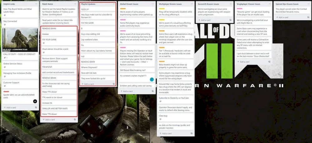 Infinity Ward Спалили Свою Trello Доску