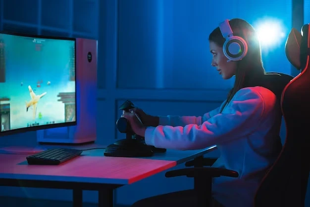 The Gamer Girl With Headphones Playing Video Games 474601 6099