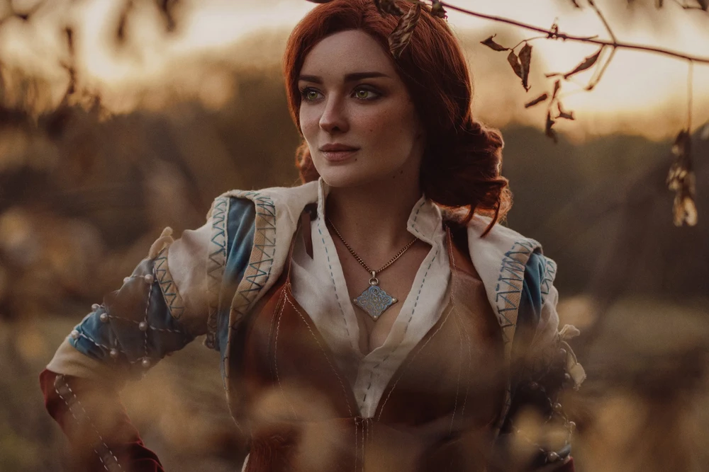 Cosplay on Triss Merigold: KATSSBY model Letyago recreated the image from The Witcher 3 - photo №63761