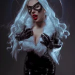 Black Marvel cat with milk on her chest: Russian cosplayer demonstrates her image → photo 5