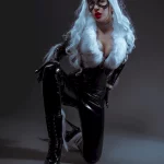Black Marvel cat with milk on her chest: Russian cosplayer demonstrates her image → photo 7