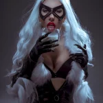 Black Marvel cat with milk on her chest: Russian cosplayer demonstrates her image → photo 4